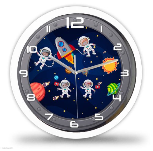 Gyerek falióra – Űrhajósok és rakéta, névvel kérhető, csendes