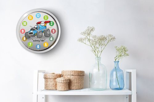 Versenyautós falióra – pasztell