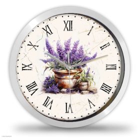 Levendulás falióra rusztikus mintával Levendulás falióra rusztikus mintával