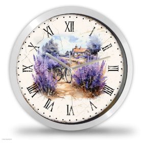 Levendulás falióra rusztikus mintával – illusztrált Levendulás falióra rusztikus mintával – illusztrált