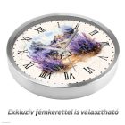 Levendulás falióra rusztikus mintával – illusztrált