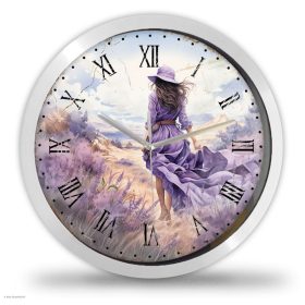 Levendulás falióra rusztikus mintával – pasztell Levendulás falióra rusztikus mintával – pasztell