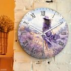 Levendulás üveg falióra 30 cm – skandináv