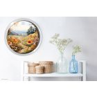 Virágos táj falióra