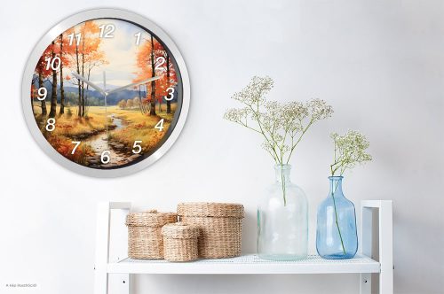 Virágos táj falióra – minimal